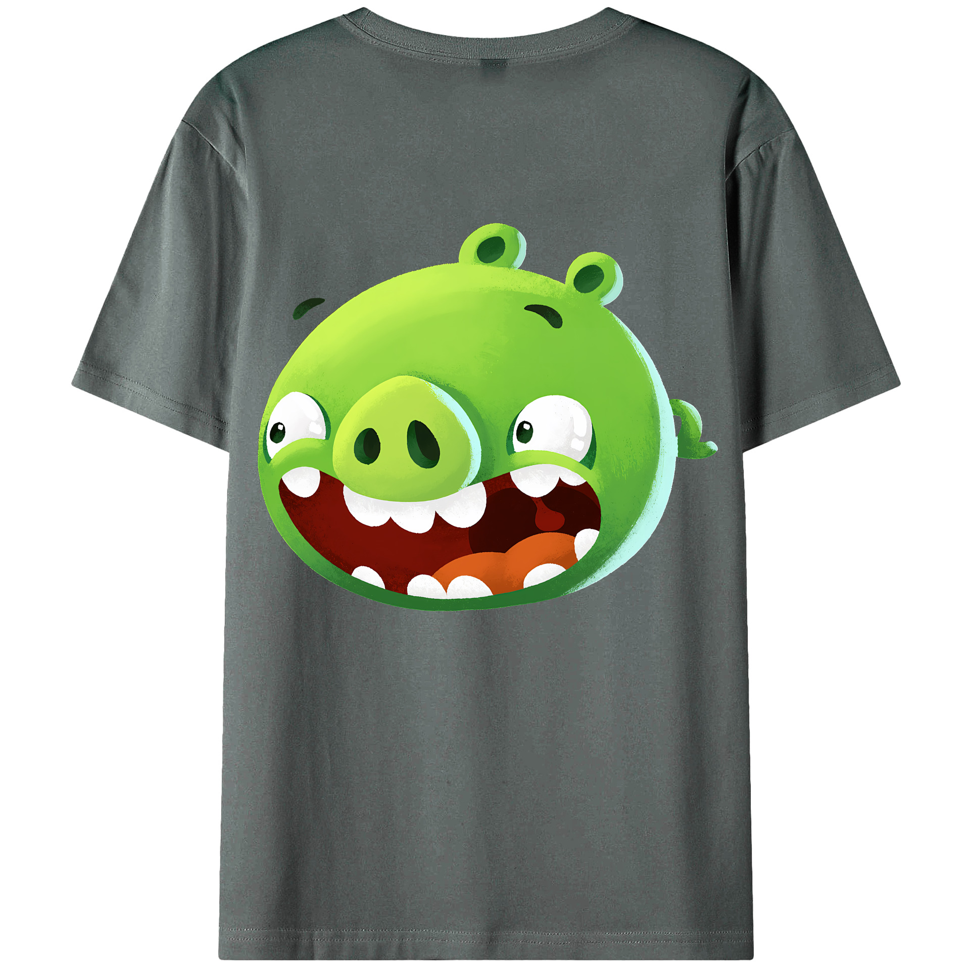 （画像用） Angry Birds アングリーバード 綿100％ メンズ半袖Tシャツ（バックプリント） 通気性